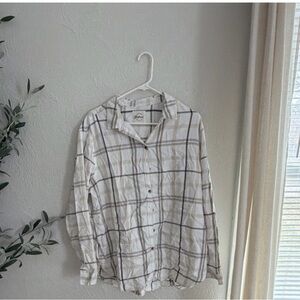 Jachs Men's Plaid Button-Down Shirt - White & Taupe